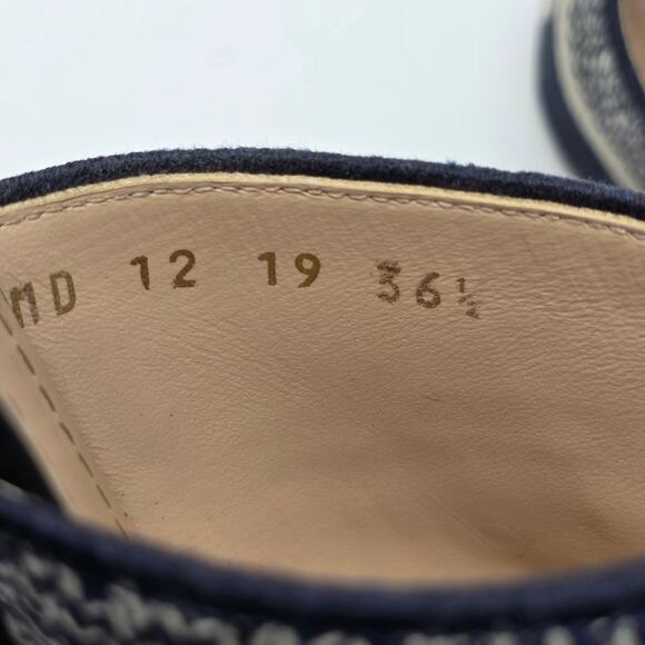 Christian Dior Dway Embroidered Heeled Mule Slides Blue IT 36.5 US 6.5 - Picture 7 of 15